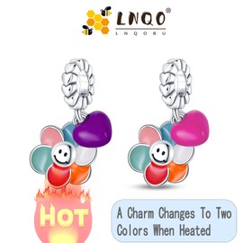 LNQOBU 925 Silver Glow in the Dark Firefly Charms Pendant, Colour Changing Chameleon Charms Bead Charms Suitable for Women's Bracelets and Necklaces, Sterling Silver Cubic Zirconia