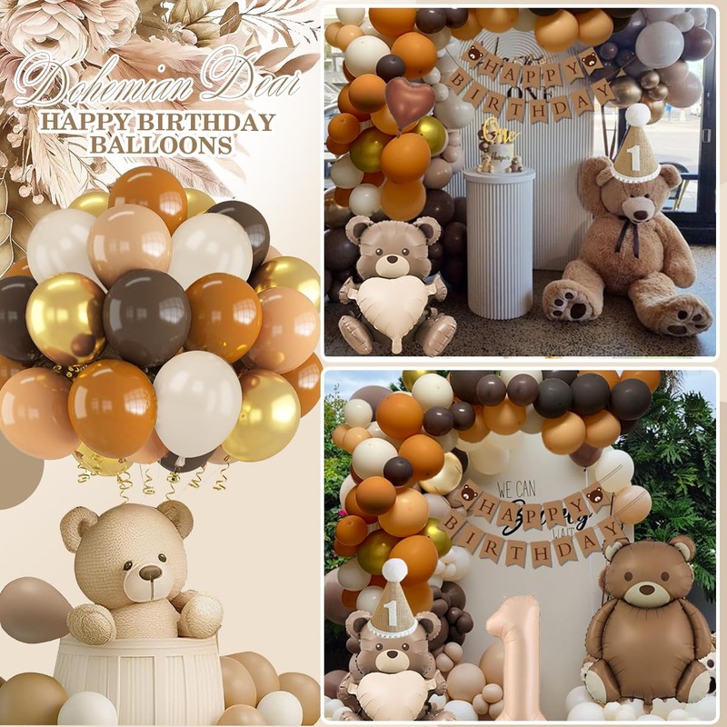 1st Birthday Decorations Boy Girl, Happy Birthday Balloons Set with