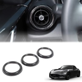 Hcilloend New Mazda Roadster RF ND Series 2016-2024 Applicable Air Conditioner Ring Vent Cover Air Vent Ring Air Conditioner Vent Cover ABS Easy Installation Type Decorative Interior Parts Custom