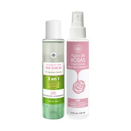 rbora Kit Desmaquillante Bifsico 3 en 1  Agua de Rosas  Desmaquillante Aceite de Aguacate  Vitamina E Para Cara y Ojos Agua de Rosas Aloe Vera...     