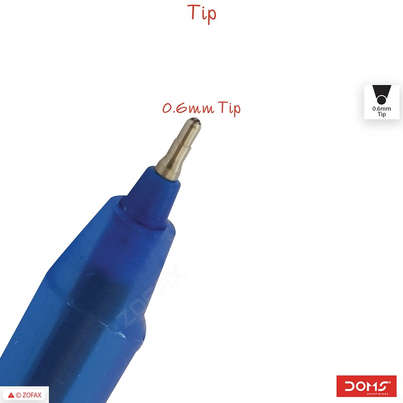 Doms 10 x 0.6mm Tip Trio-matic BLUE Triangular Ballpoint Pens