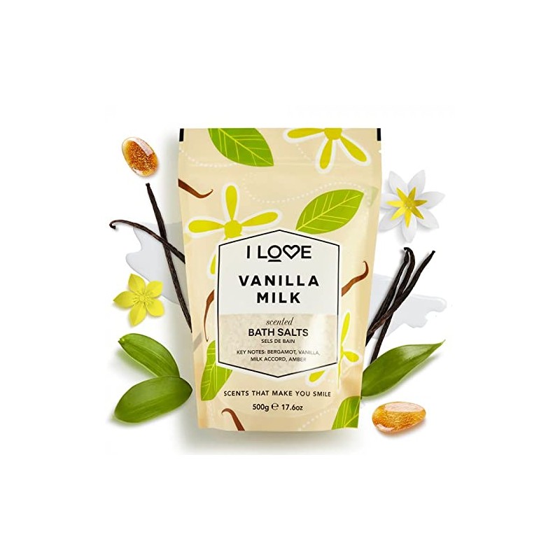 I Love Vanilla Milk Scented Bath Salts, With 99% Naturally