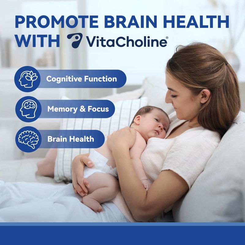 Prenatal Choline Supplements, Liquid Capsules for Focus, Memory, and Energy,