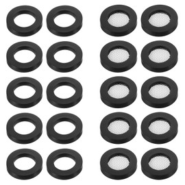 Mabor 20Pcs Shower Head Filter Gasket, 10 Rubber Washers Plumbing & 10 O-Ring Stainless Steel Water Hose Gasket for Water Faucet Shower Head Garden Hose Screen Filter Connector