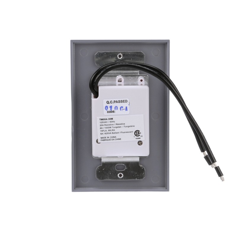 Woods 59716 In-Wall 30 Minute Spring Wound Timer; Grey/Gray