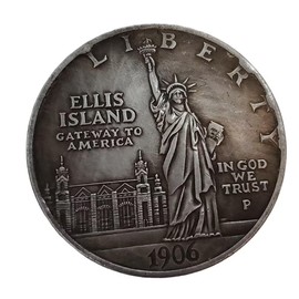 1906 Ellis Island Coin Liberty American Liberty Coin United States of America Coin Souvenir Replica for Collection Party Gifts