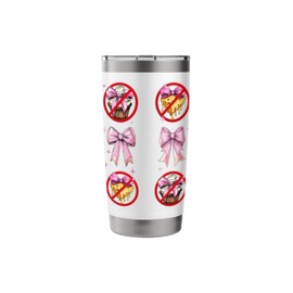 Coquette Bow Lactose Intolerant Dairy Free Pink Ribbon Girl Stainless Steel Insulated Tumbler