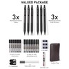 Nicpro 30PCS Black Metal Mechanical Pencils Set in Leather Case,