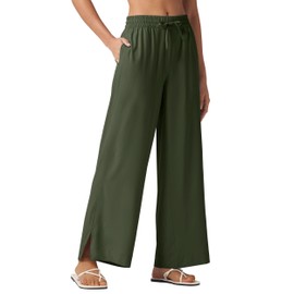 Willit Women's Wide Leg Pants Swim Beach Pants UPF 50+ Lightweight Travel Quick Dry Sun Protective 31" Sage Green M