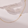 Poxtex Gold Sideways Cross Necklace Cubic Zirconia for Womens Simple