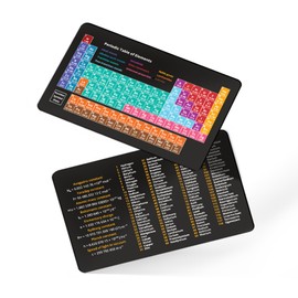 Periodic Table of Elements Reference Card - Metal Pocket Wallet Size Chemistry Chart - Clear Lettering - Includes All Newest 118 Atomic Symbol Weight & Number - Science Students in Classroom & Home