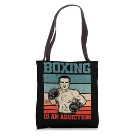Retro Boxer Sportsmen Athlete Boxing Addiction Tote Bag