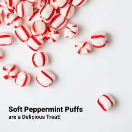 Soft Peppermint Puff Candy - 1 Pound Bag - Individually Wrapped Soft Mints Peppermint Puffs