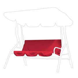 Outdoor Swing Seat 3 Seater Chair Waterproof Cushion Replacement Swing Cushion Cover for Patio Garden Yard(red)