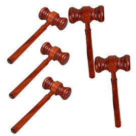 Operitacx 2sets Wooden Judge Hammer Mini Gavel Mallet Judge Ring Sizer Hammer Accessories Car Custom People Decor Hammer High Chair Inflatable Gavel and Block 5pcs*2