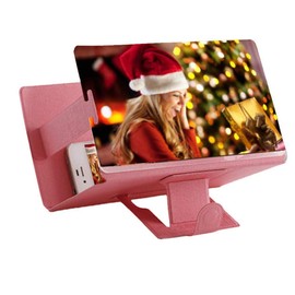 Universal Portable Folding Smartphone 3D Screen Magnifier for All Smartphone Types Smartphone Screen Magnifying Glass with 3D Effect Pink