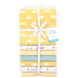 Hudson Baby Unisex Baby Cotton Flannel Receiving Blankets Bundle, My Sunshine, One Size