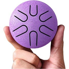 Rain Drum for Outdoor Garden, Mini Chakra Drum for Outdoor Rain, Drum Rain Chime Waterproof Chakra Drum, 3 Inches, 6 Notes (Purple)