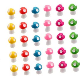 Cute Tiny Mushrooms Mini Resin Mushrooms,80Pcs Fairy Garden Miniatures Mushrooms,Miniature Garden Mushroom Mini Figurine Fairy Garden Resin Mushroom Ornament Slime Charm Mushroom Decor Model