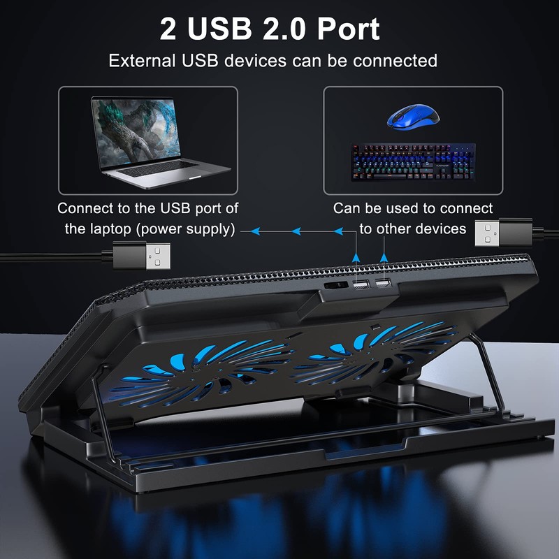 Laptop Cooling Pad Cooling Pad with 2 Cooling Fans, 4