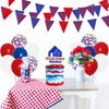 Zwiebeco 39Ft Red Blue Plaid Checkered Fabric Bunting Banner Triangle