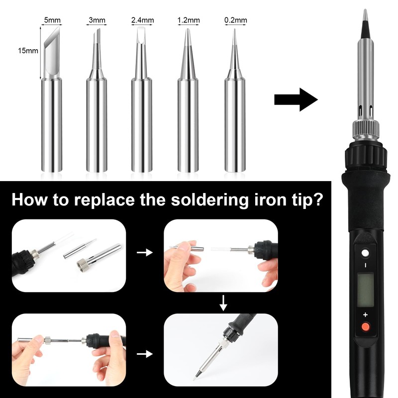 Soldering Iron Kit,80W Professional Soldering Kit for Electronics Adjustable Temperature