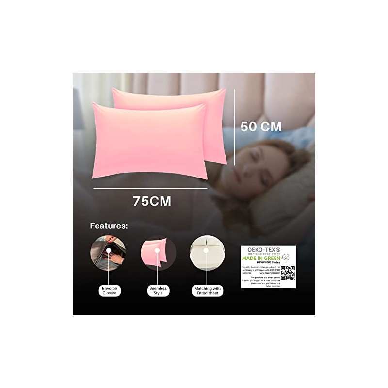 Divine Textiles Pillow Cases standard House Wife Pair - Pink