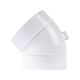 ECOPRO VENT 4-Inch White Plastic 45-Degree Elbow Duct Fitting for Round HVAC Pipes - Push-fit Airflow Connector, Ideal for Efficient Ventilation Systems in Residential, Commercial Applications
