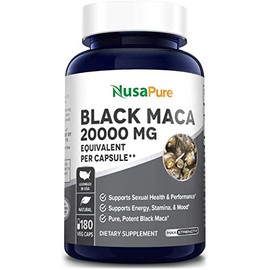 Best Black Maca Root 1600mg 200 Capsules (Non-GMO  Gluten Free) Max Strength - Maca Root Extract Supplement from Peru - Support Reproductive Health   