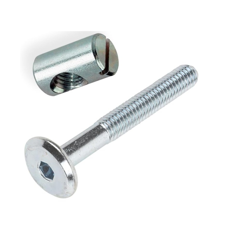Furniture Cot Bed Bolt Allen Head with Barrel Nuts (12,
