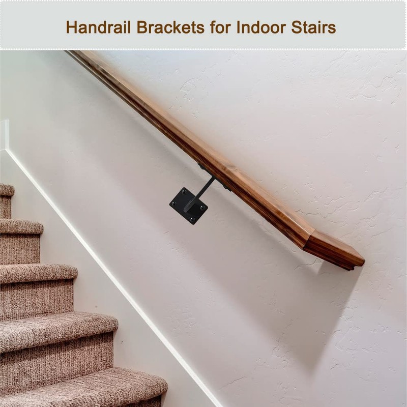 Wpbhk 6Pcs Handrail Stair Brackets, Hand Railing Brackets Stair Rail