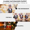 Veemoon 1 Piece Christmas Wooden Nutcracker Soldier Wooden Hand-Painted Soldier