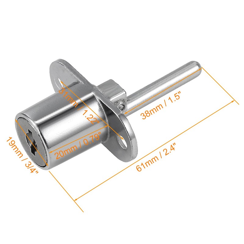 sourcingmap 19mmx20mm Cylinder Cabinets Drawer Lock W Key, Keyed Different