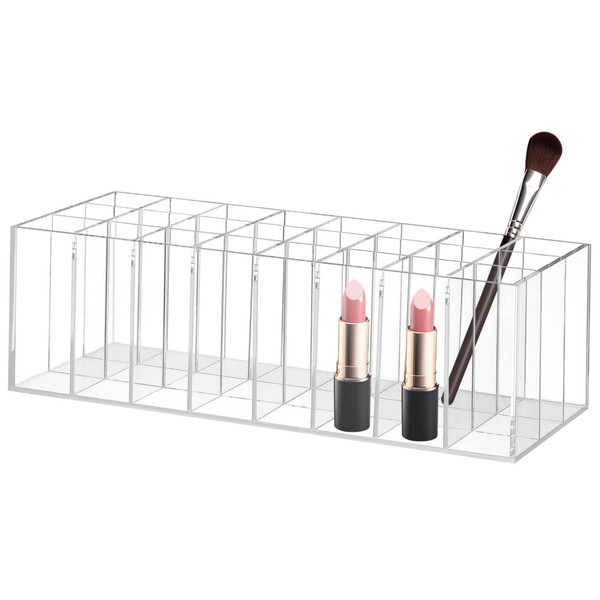 PACKOVE Compartment Transparent Acrylic Lipstick Holder Makeup Organizer Stand for