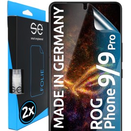 2x se® 3D Protective Film Transparent for Asus ROG Phone 9 / 9 Pro, Self-Healing, 100% Fingerprint & FaceID Compatible, Easy Bubble-Free Installation, Ultra Clear, Shock-Resistant, Made in Germany