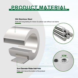 LONGRUNNEW Pool Waterfall Fountain Stainless Steel Fountain 15.16'' x 15.16'' x 11.42'' Silver Pool Fountains for Ground Pools Garden Outdoor Waterfalls Sheer Descent Pond Water Feature