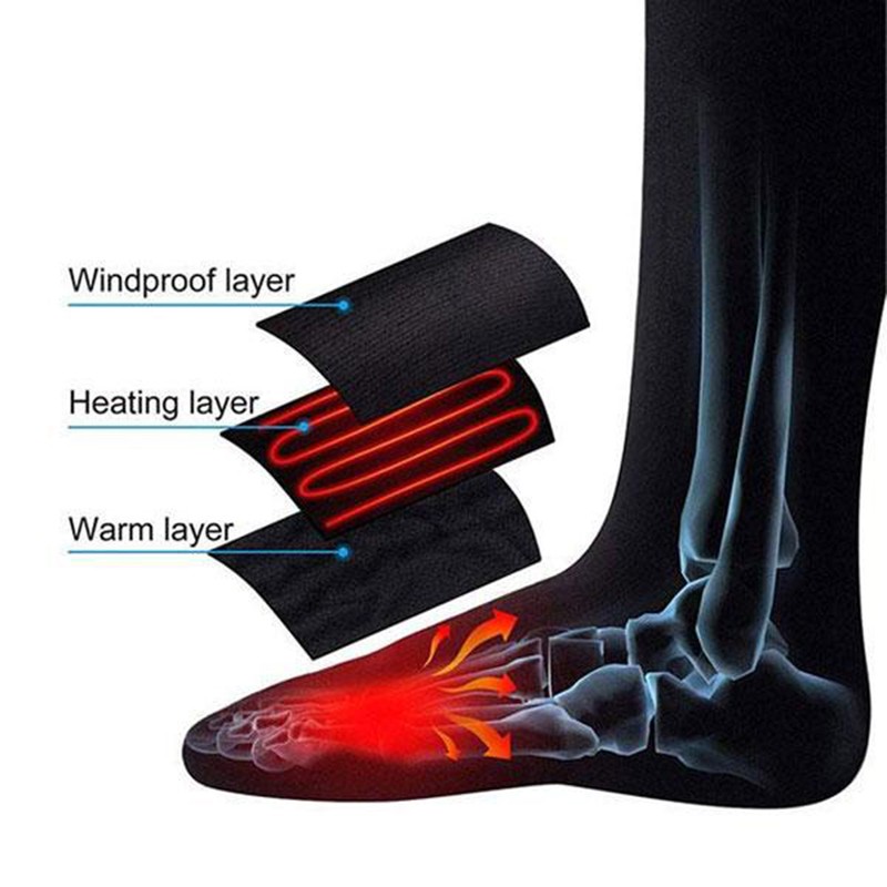 Electric Warming Socks Comfortable Cotton Stretchable 21 to 30cm Thermal