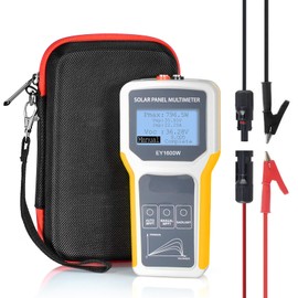 Solar Panel MPPT Tester 1600W, Portable Photovoltaic Multimeter Tracking Max Power Point Watt Volt Current, Open Circuit Voltage, Ultra Clear Backlit LCD Display, MC4 Connector Alligator Clip Included