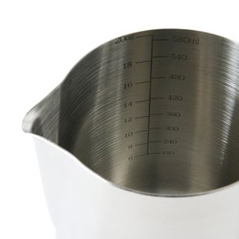 VIA CREMA High-quality milk jug, stainless steel, espresso jug, 600 ml, stainless steel milk jug, milk foam jug