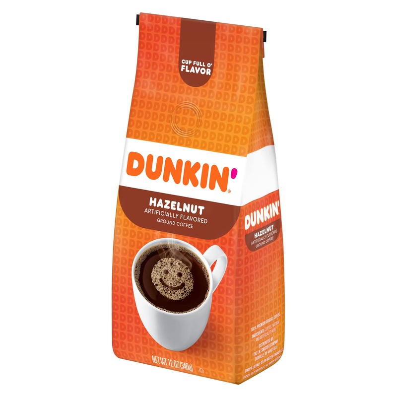 Dunkin' Donuts® Ground Coffee, Hazelnut, 12 Oz Per Bag