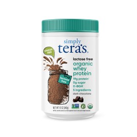 tera's Simply Organic Lactose Free Whey Protein Powder Dark Chocolate Flavor