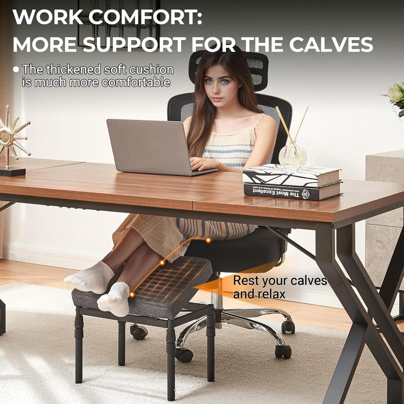 Adjustable Ottoman Pouf, 4 Height Position & 60 Degree Tilt