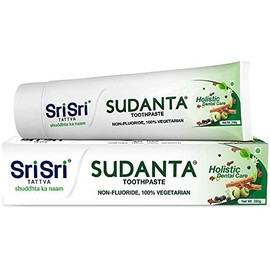 Sri Sri Tattva Sudanta Herbal Toothpaste - All Natural, Fluoride Free Tooth Paste with Cloves, Cinnamon, Bakul & More - 200g (Pack of 4), for Kids and Adults