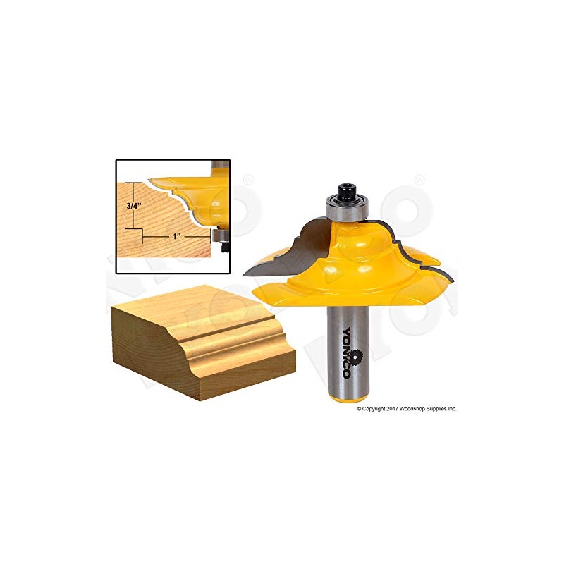 YONICO Table Edge and Handrail Router Bits 2-1/2-Inch Diameter French