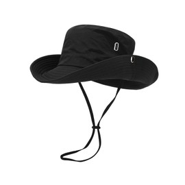 Xixiuly Wide Brim Boonie Hat, Bucket Hat for Men and Women Quick Dry Water-Resistant UPF 50+ Outdoor Fishing Hats Windproof Hiking Hat Cap Safari Sun Hats Black