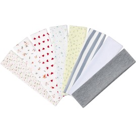 Cosmeria Stirnband Damen, 8-teiliges Set mit floralen und einfarbigen Designs, Bequeme und rutschfeste Haarbänder für Sport, Yoga und Alltag