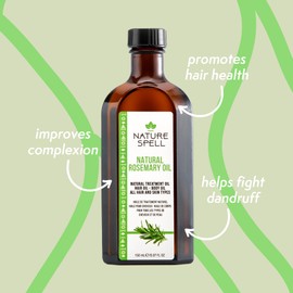 Nature Spell Rosemary Oil for Hair & Skin 150 ml with FlexiFlow Detangling Hair Brush, Rosemary Oil for Hair Growth, Eliminates Knots & Reduces Breakage, Made in the UK
