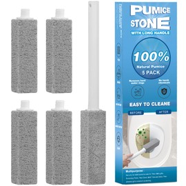 5 Packs Pumice Cleaning Stone with Extra Long Handle, Pumice Stone for Toilet Bowl Clean for Cleaning Toilets, Bathtubs, Grills, Swimming Pools, Sinks
