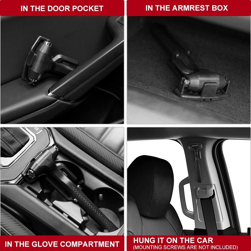 MOTORBUDDY 2-Pack Car Safety Hammer, 3-in-1 Auto Emergency Escape Hammer