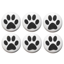 6 or 12 Dog Paw Print Fridge Magnets (25mm) Made in UK by Button Zombie (12)